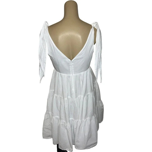 Peter Som Collective Tiered Dress in White Womens Cotton A-line - Picture 6 of 13